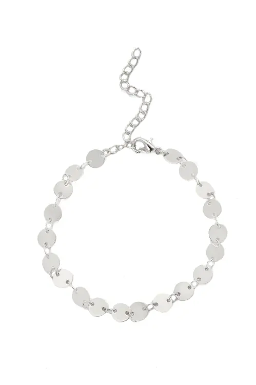 Pulseira Medalhinhas com Banho em Ródio Branco