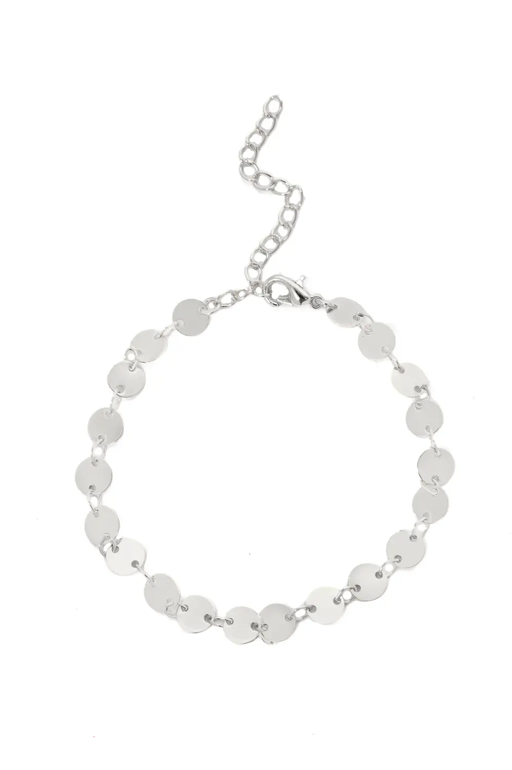 Pulseira Medalhinhas com Banho em Ródio Branco