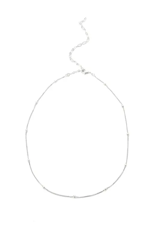 Choker Pontinhos com Banho em Ródio Branco