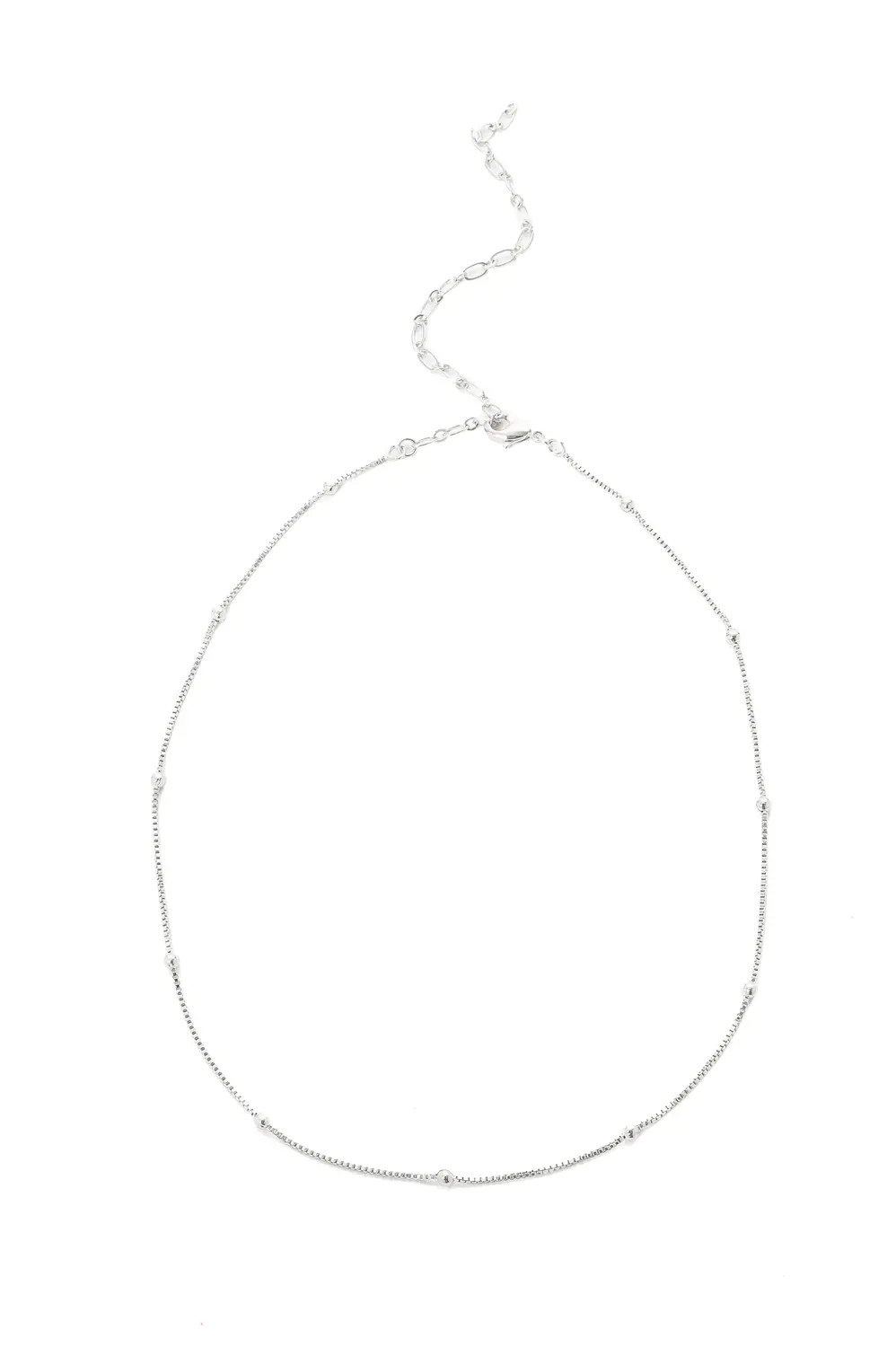 Choker Pontinhos com Banho em Ródio Branco
