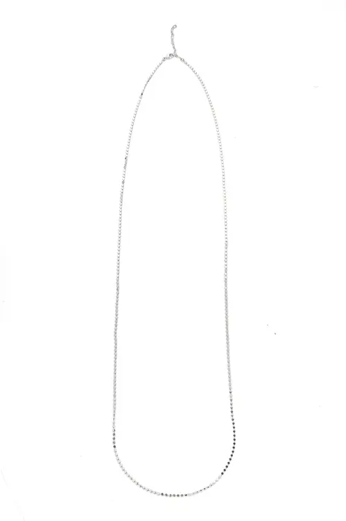 Colar Diamantado com Banho em Ródio Branco