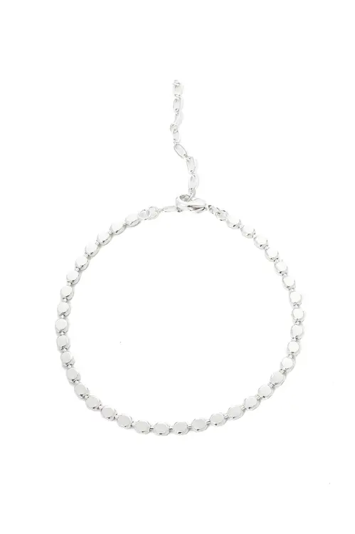 Pulseira Diamantada Grossa com Banho em Ródio Branco