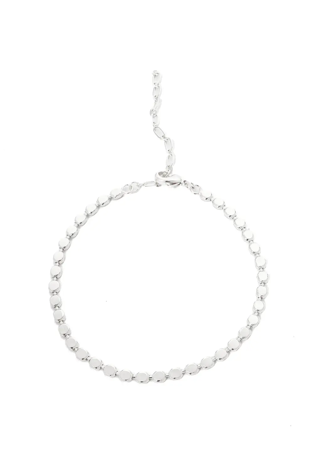 Pulseira Diamantada Grossa com Banho em Ródio Branco