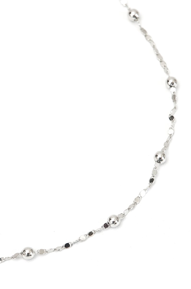 Choker Diamantada E Esferas Com Banho Em R Dio Branco