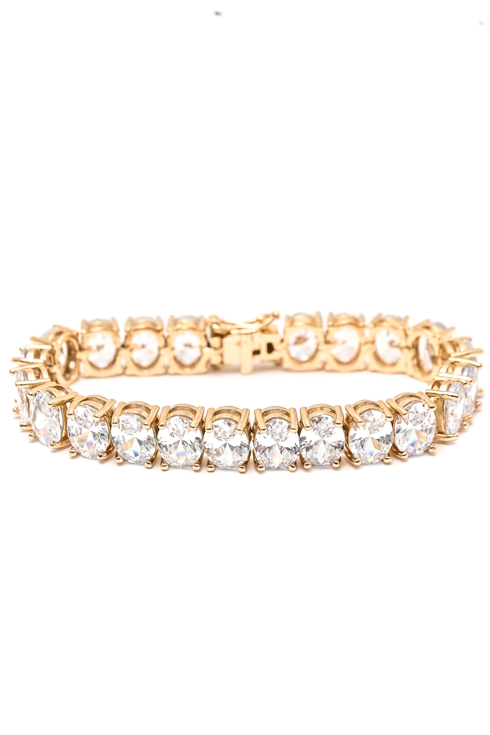 Pulseira Riviera Feminina Oval Banhada A Ouro 18K