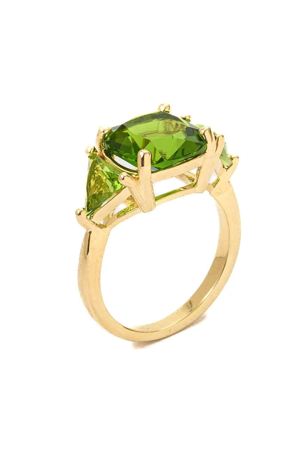 Anel Lindit Esmeralda com Banho em Ouro 18k