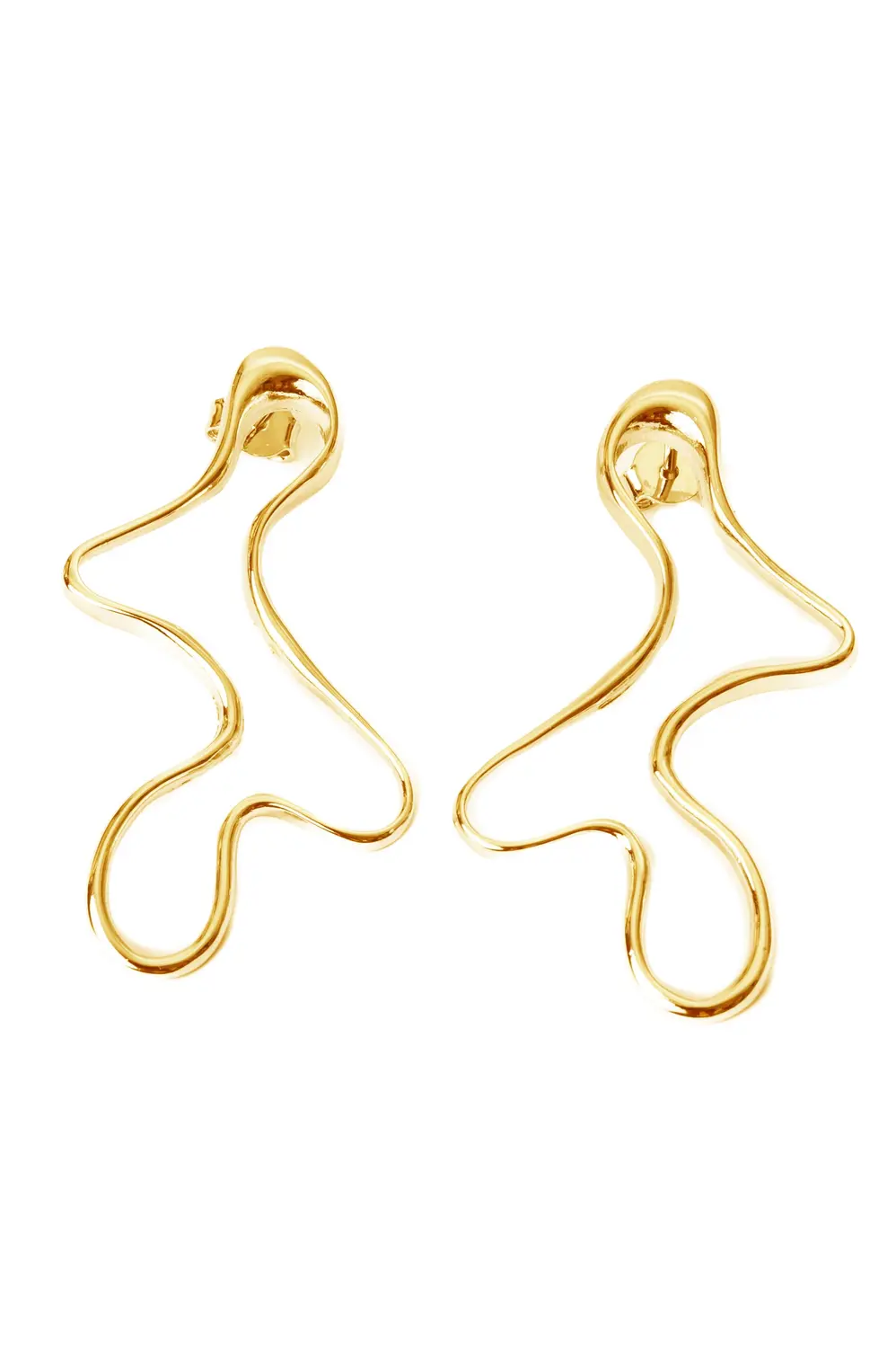 Brinco Orgânico Vazado com Banho em Ouro 18k