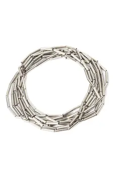 Pulseira Canutilho com Banho em Ródio Branco