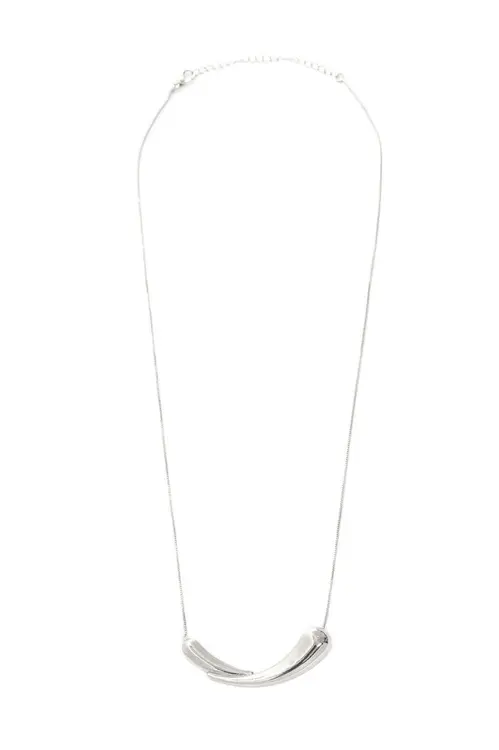 Colar Gota Iza Invertida com Banho em Ródio Branco