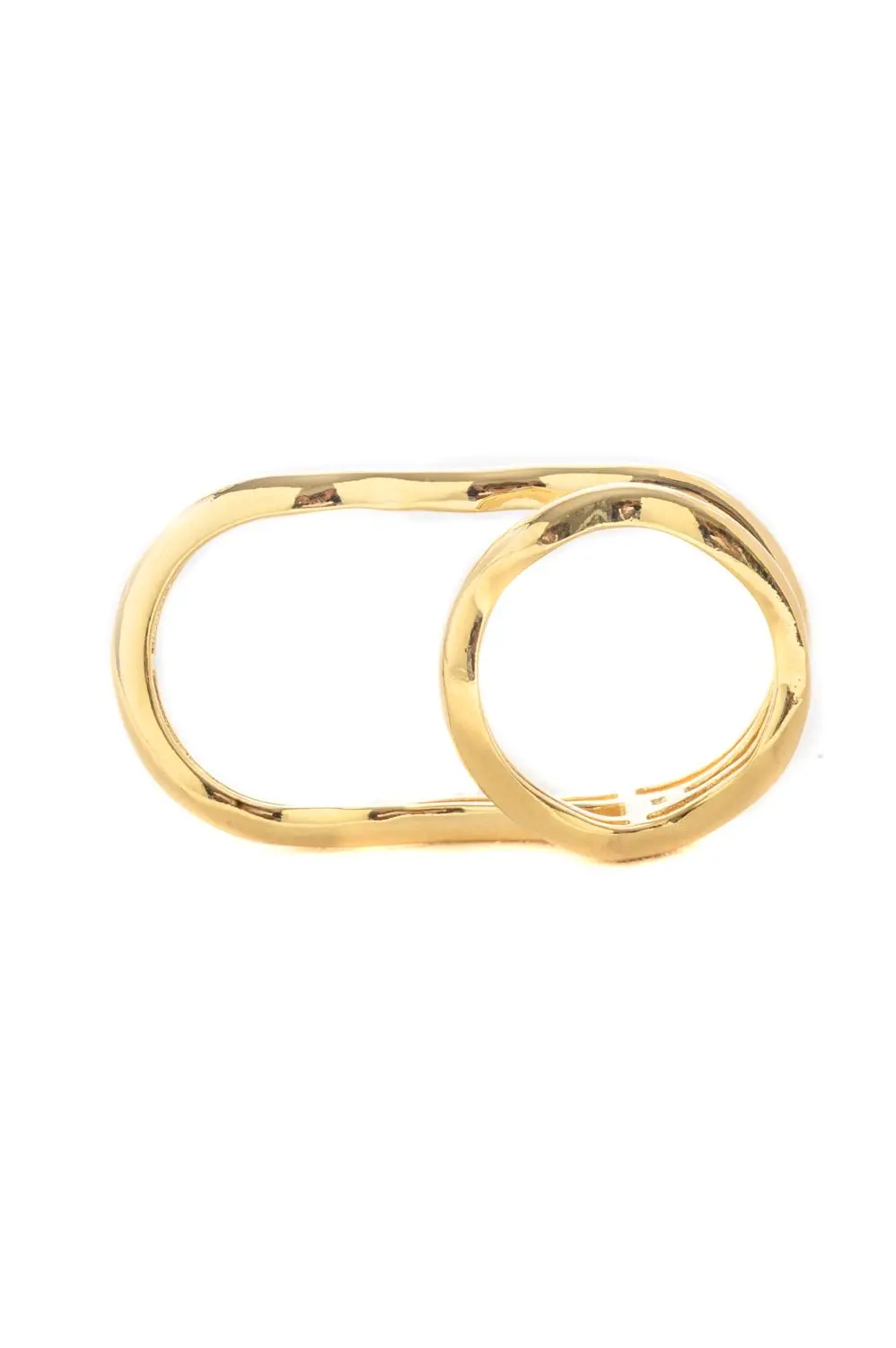 Anel Dois Dedos com Banho em Ouro 18k