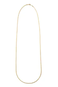 Colar Longo Brilhante com Banho em Ouro 18k