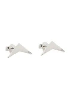 Brinco G Fluir Liso com Banho em Ródio Branco