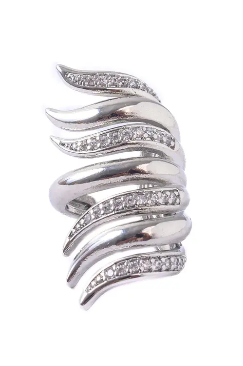 Piercing Fake Fluir Garras com Banho em Ródio Branco