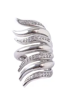 Piercing Fake Fluir Garras com Banho em Ródio Branco