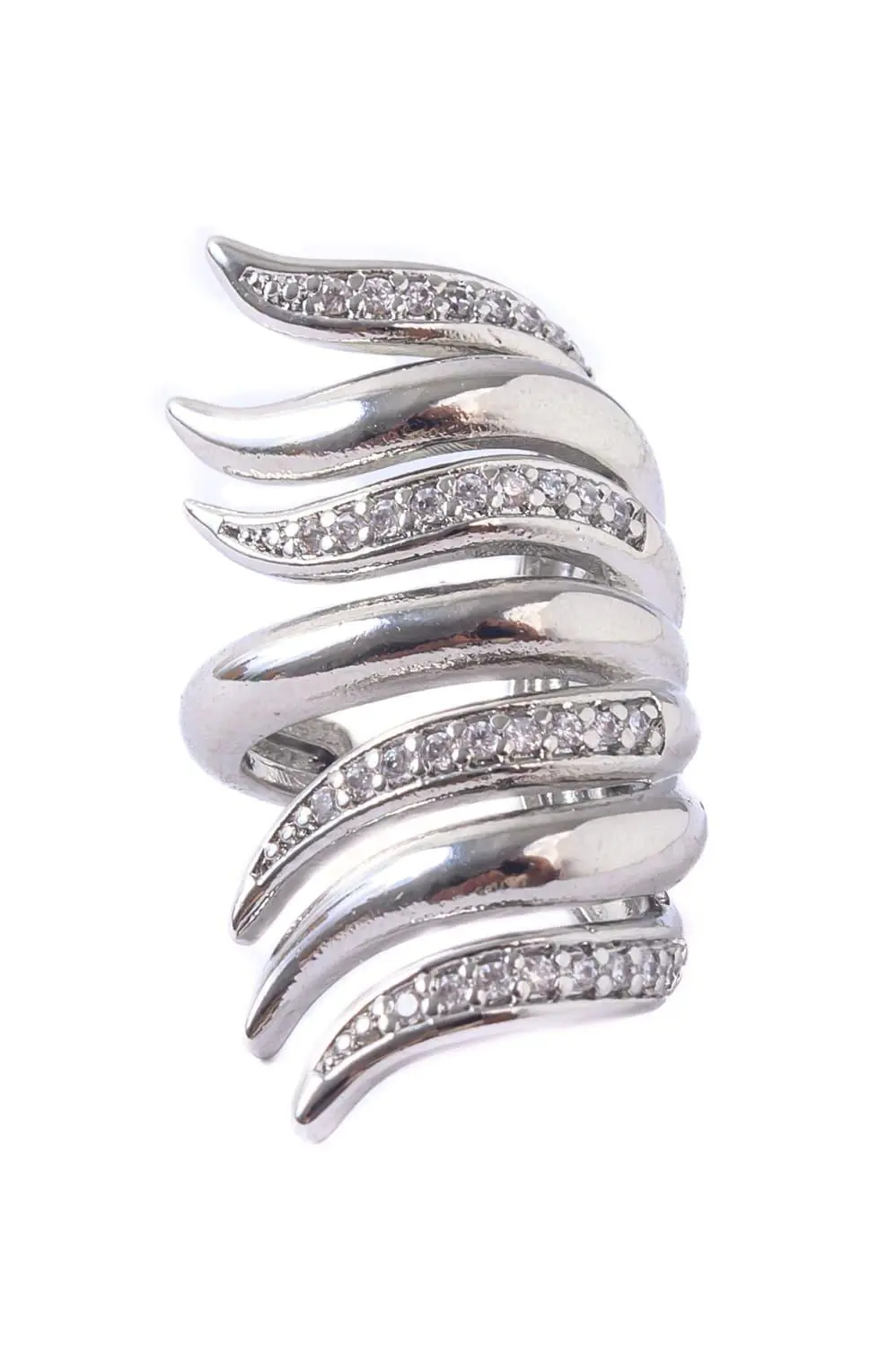 Piercing Fake Fluir Garras com Banho em Ródio Branco
