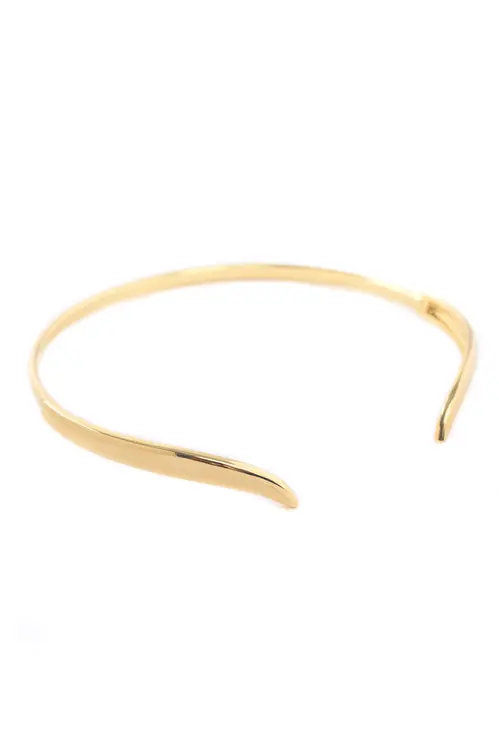 Bracelete Liso Fluir com Banho em Ouro 18k