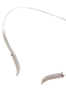 Gargantilha Fluir Cravejada com Banho em Ródio Branco