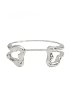 Bracelete Contemporâneo com Banho em Ródio Branco