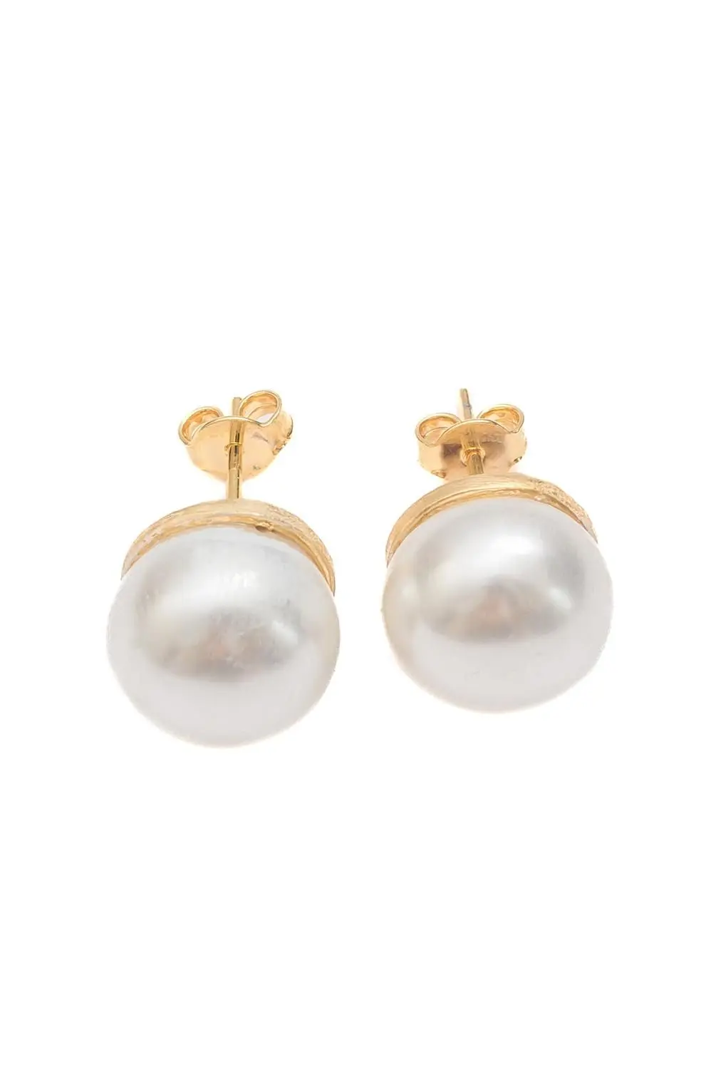 Brinco Peróla Shell com Banho em Ouro 18k