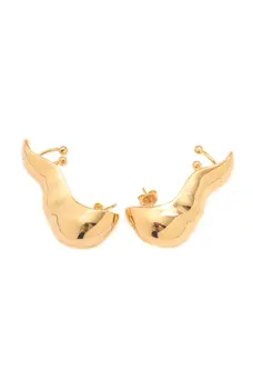 Brinco Ear Cuff Liso com Banho em Ouro 18k