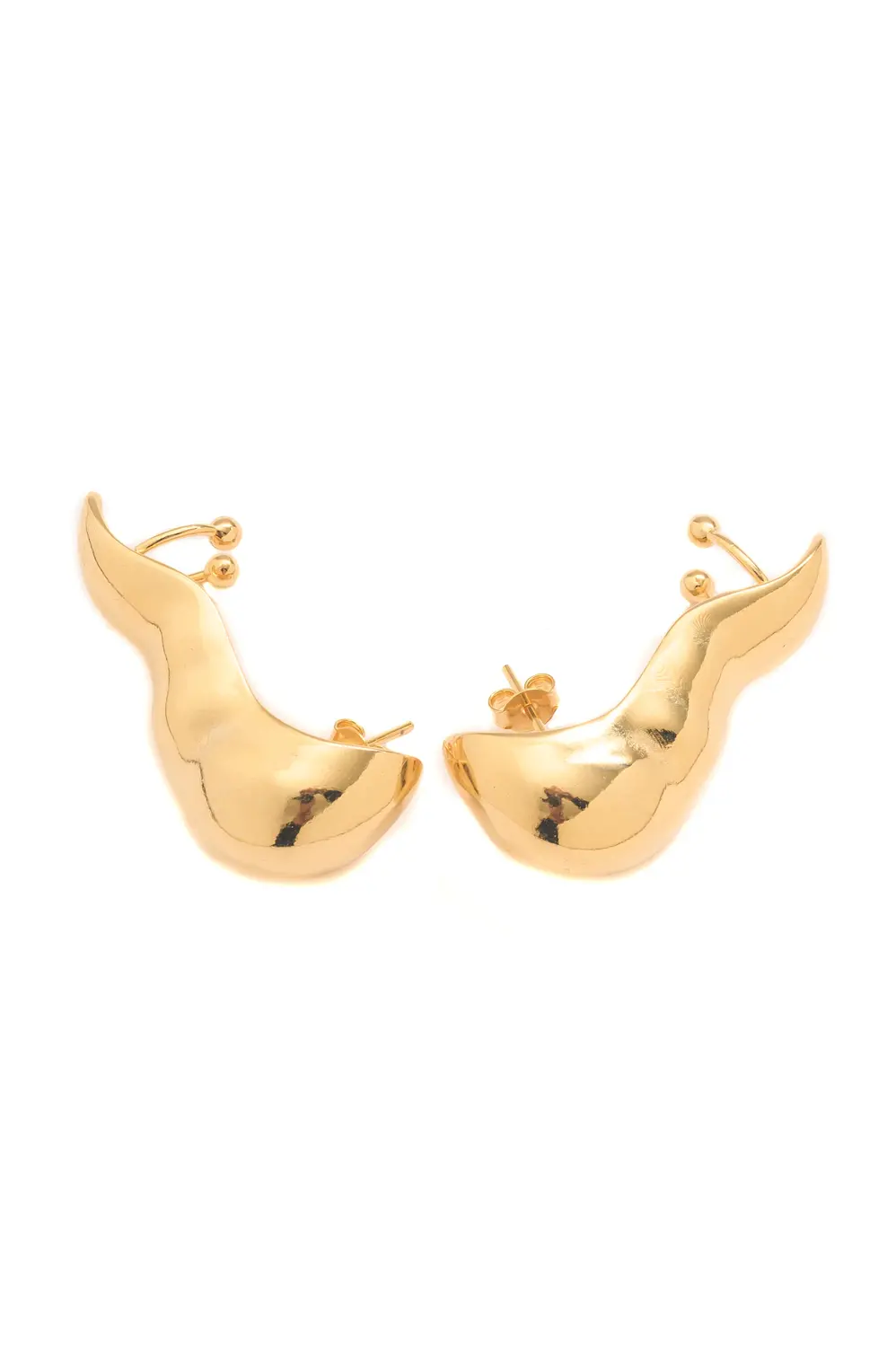 Brinco Ear Cuff Liso com Banho em Ouro 18k