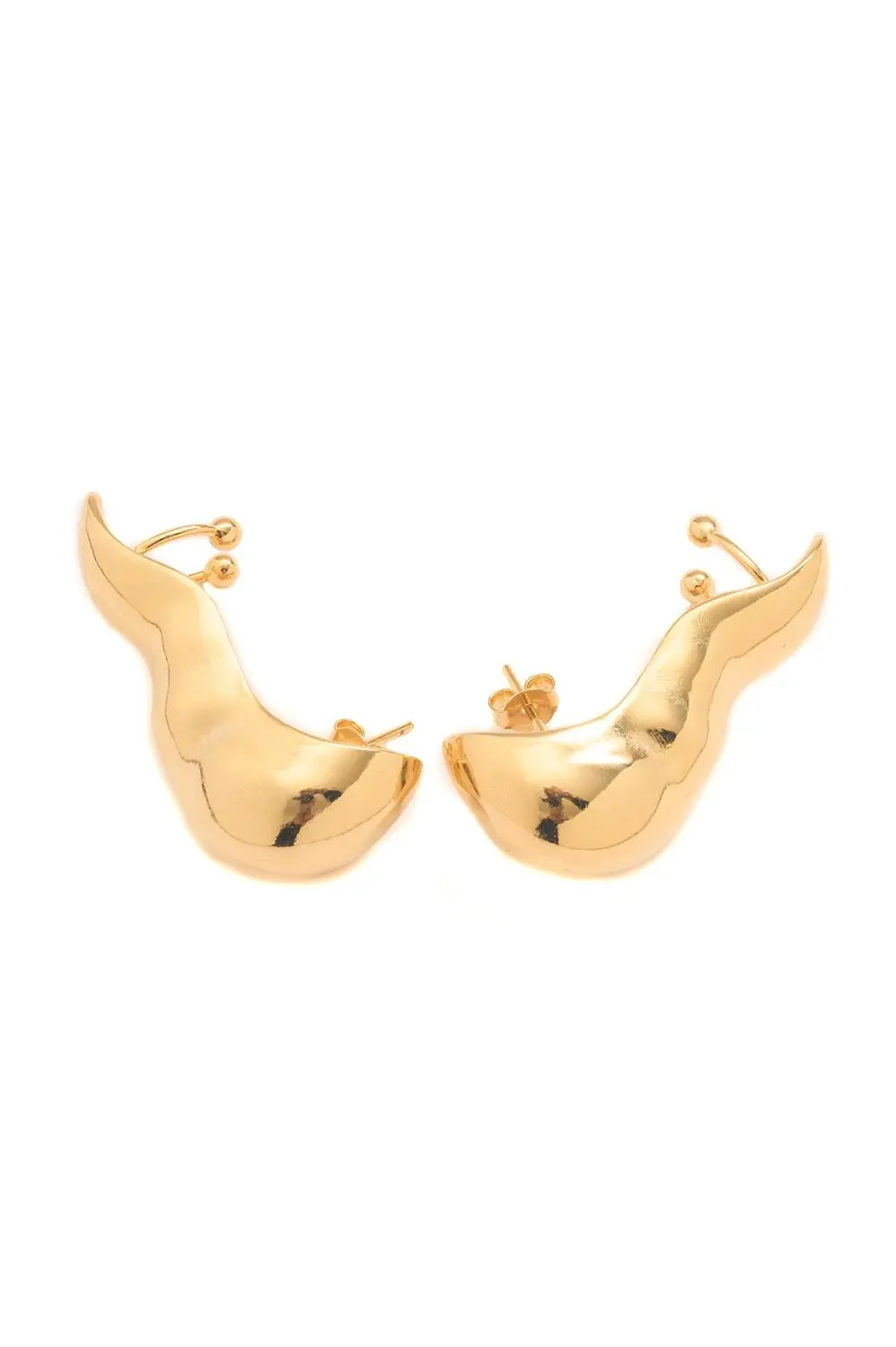 Brinco Ear Cuff Liso com Banho em Ouro 18k