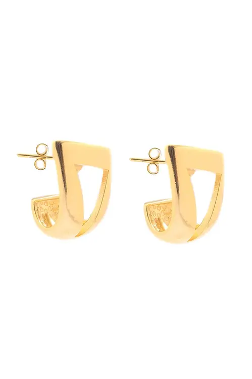 Brinco Liso Vazado com Banho em Ouro 18k