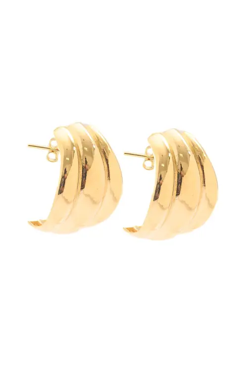 Brinco Três Gamas com Banho em Ouro 18k