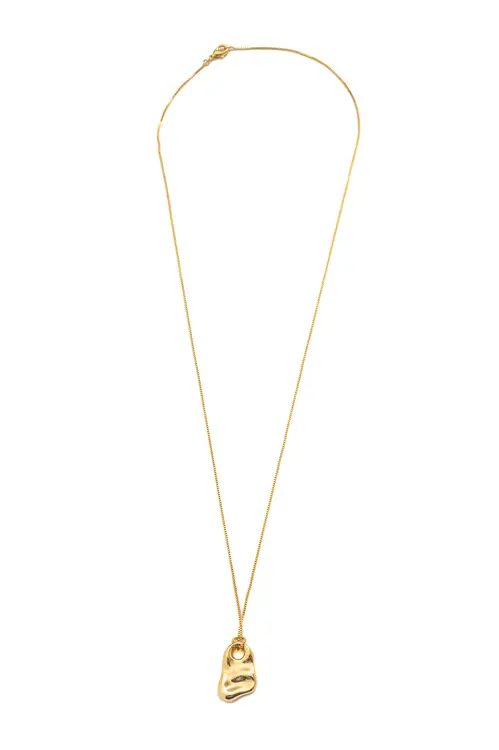 Colar M Organic com Banho em Ouro 18k