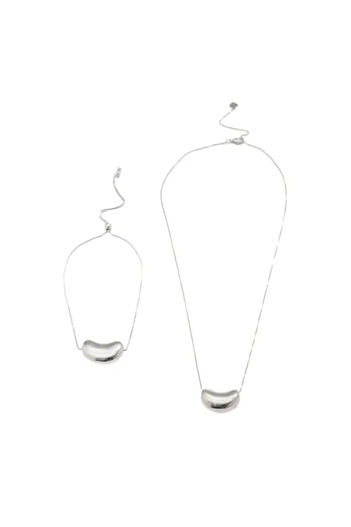 Kit Colar e Pulseira P Conceito com Banho em Ródio Branco