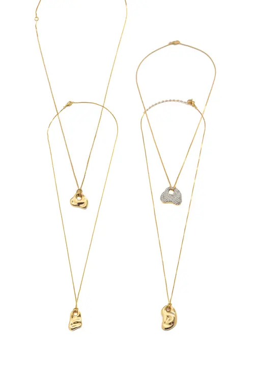 Kit Colares Organic Conceito com Banho em Ouro 18k