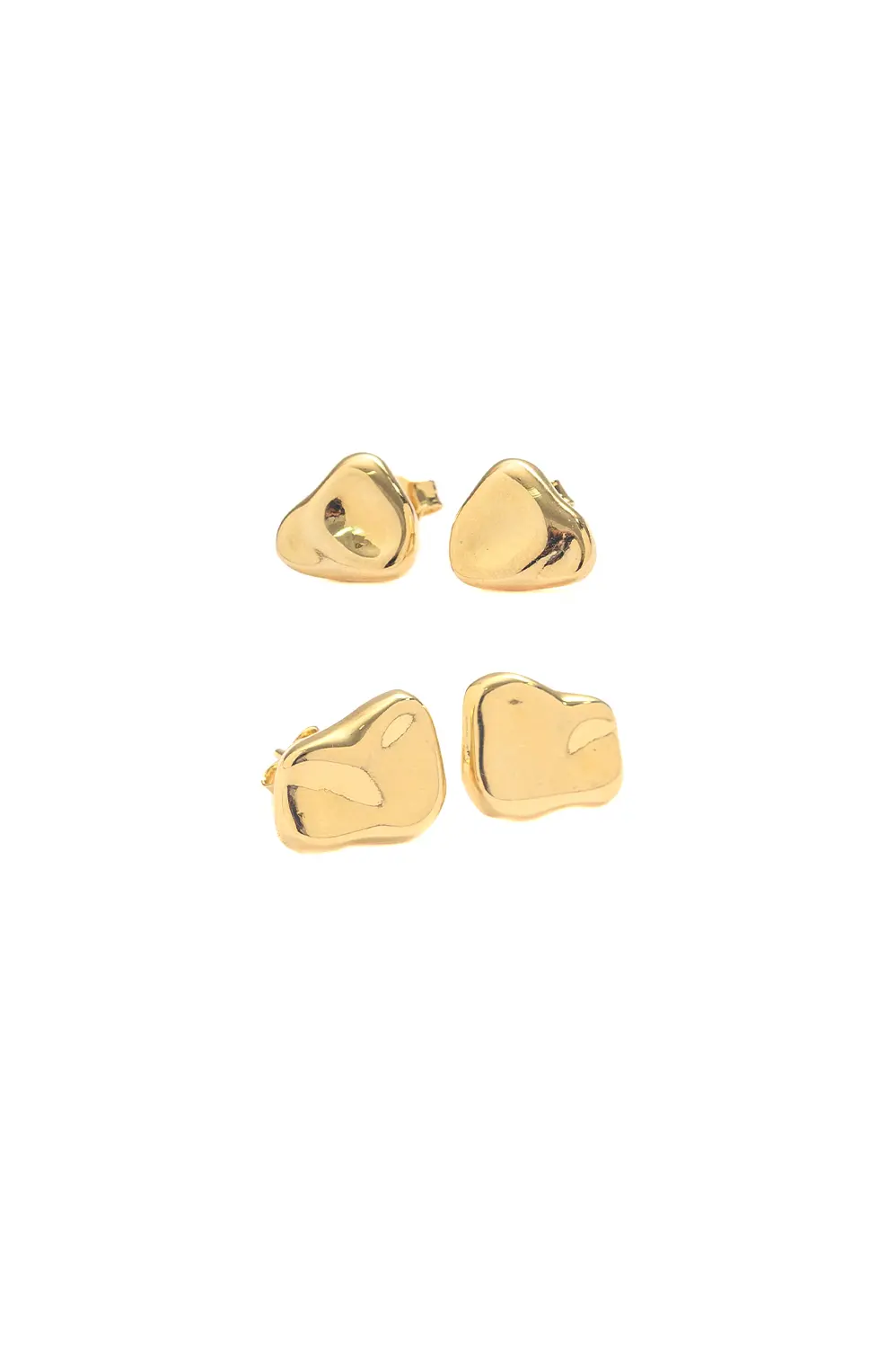 Kit Brincos P e M Organic com Banho em Ouro 18k