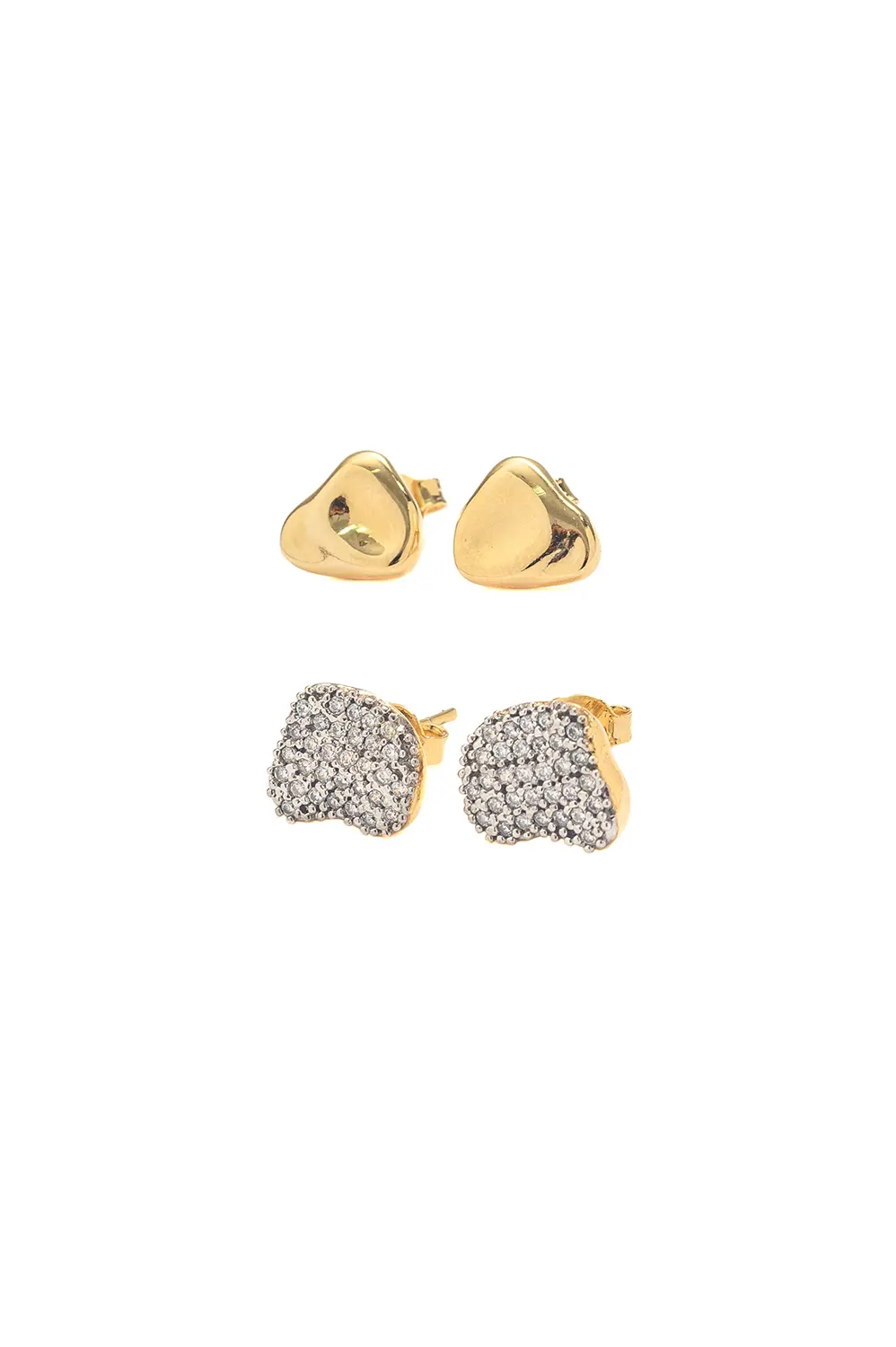 Kit Brincos Organic Canetiado e Liso em Ouro 18k