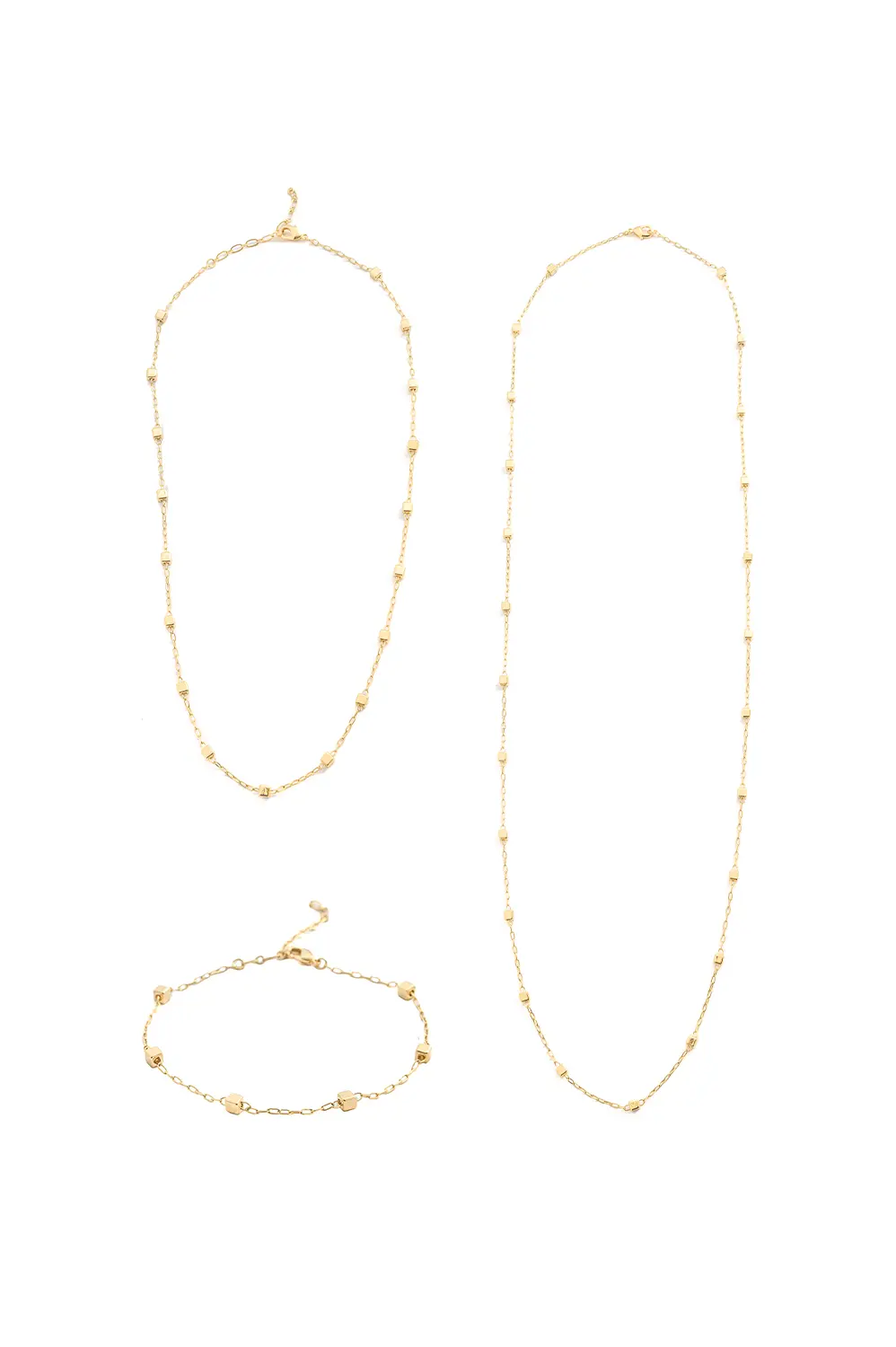 Kit Quadradinho com Banho em Ouro 18k
