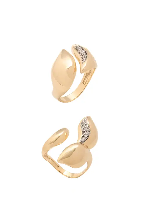 Kit Anéis Florescer com Banho em Ouro 18k