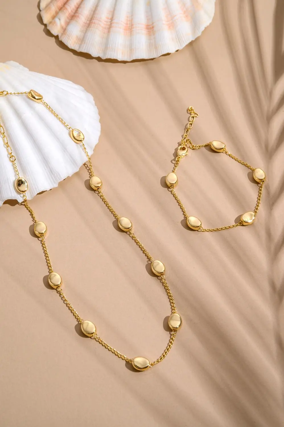 Colar Longo Mini Orgânica com Banho em Ouro 18k