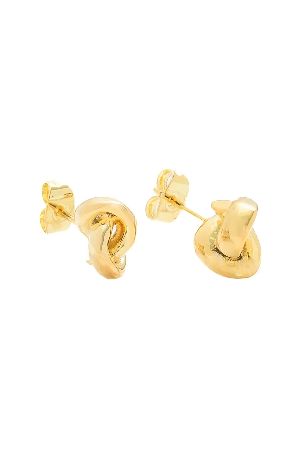 Brinco P Entrelaço com Banho em Ouro 18k