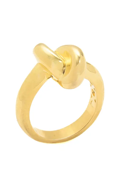 Anel Autoral Entrelaço com Banho em Ouro 18k