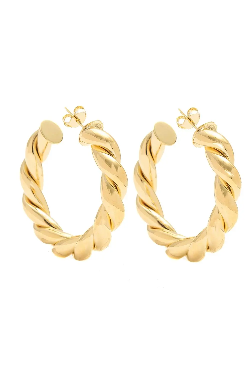 Argola G Torcida com Banho em Ouro 18k