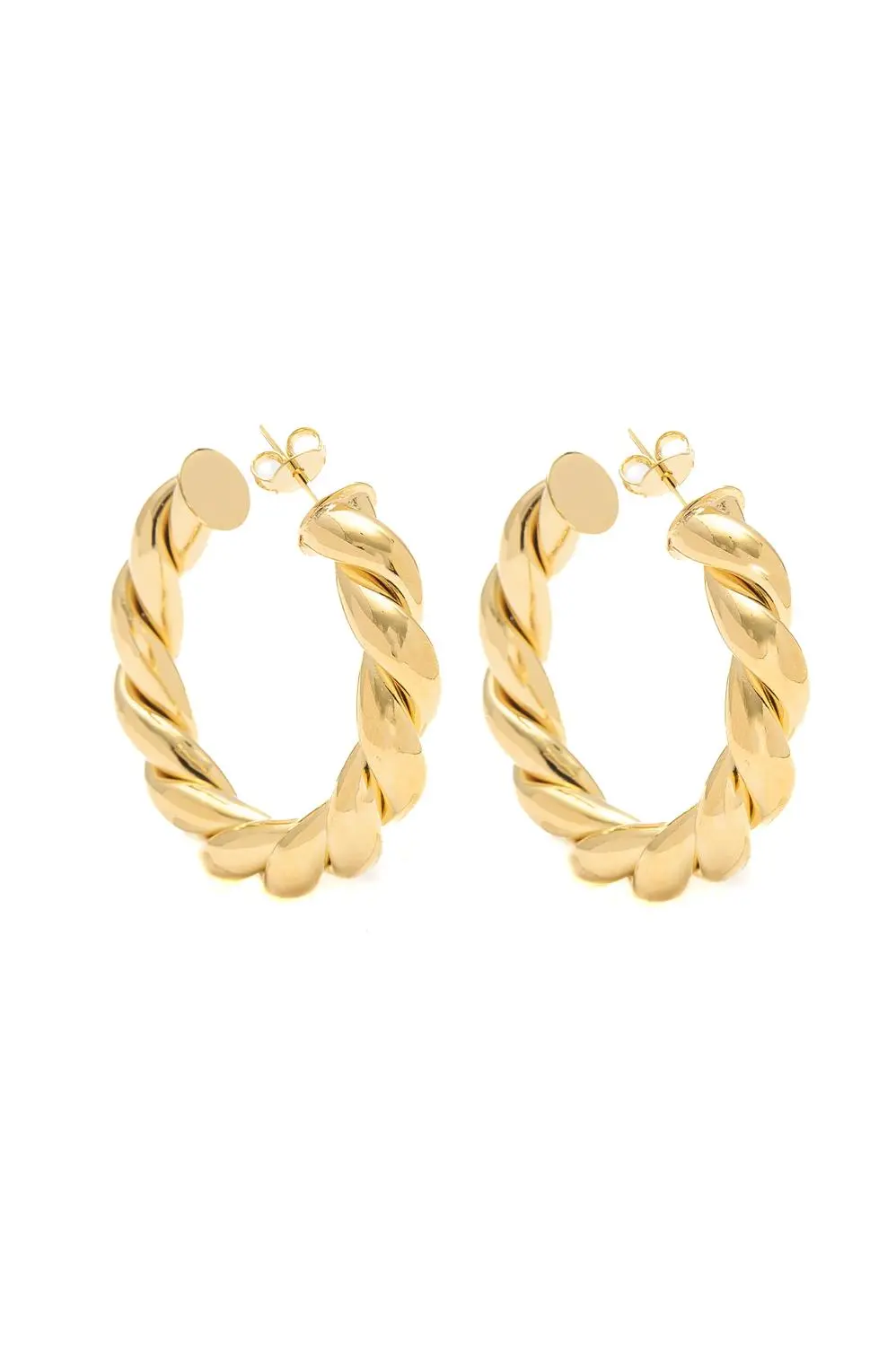 Argola M Torcida com Banho em Ouro 18k