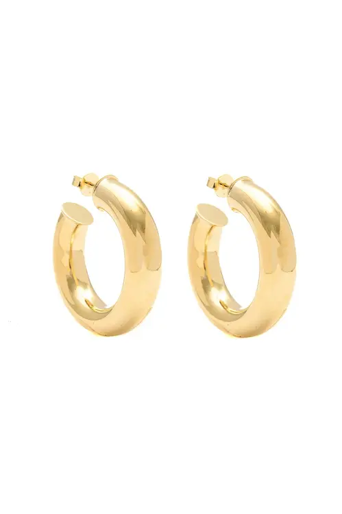 Argola P Tubo com Banho em Ouro 18k