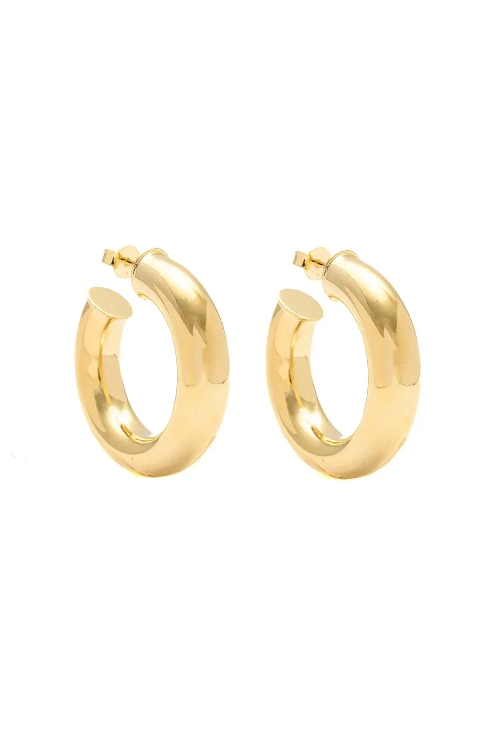 Argola P Tubo com Banho em Ouro 18k