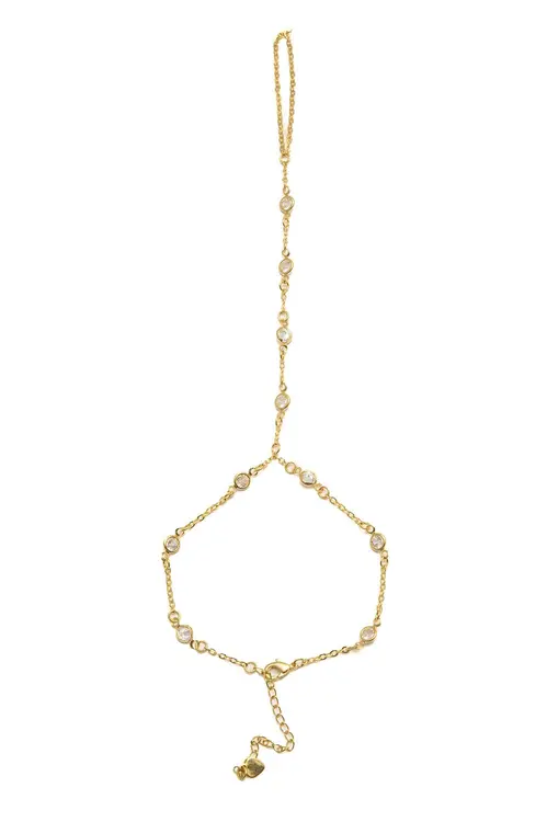 Pulseira de Mão Jade com Banho em Ouro 18k