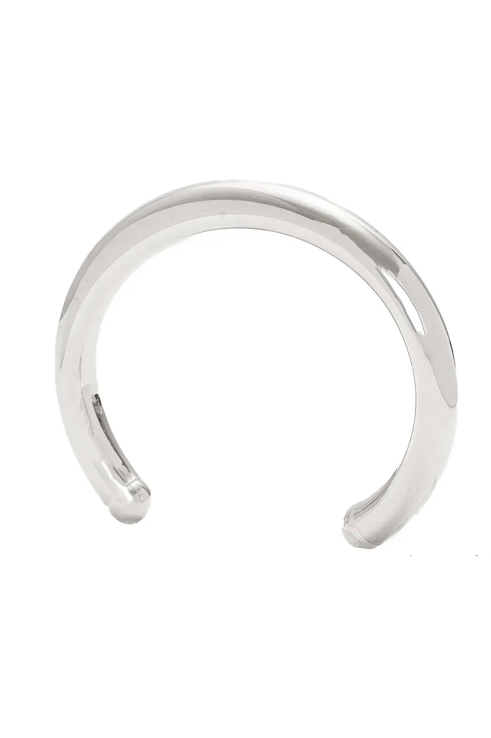 Bracelete Tubo Largo com Banho em Ródio Branco