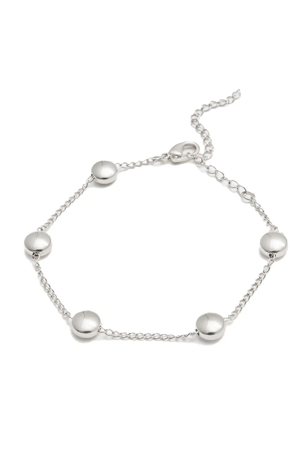 Pulseira Tacha com Banho em Ródio Branco