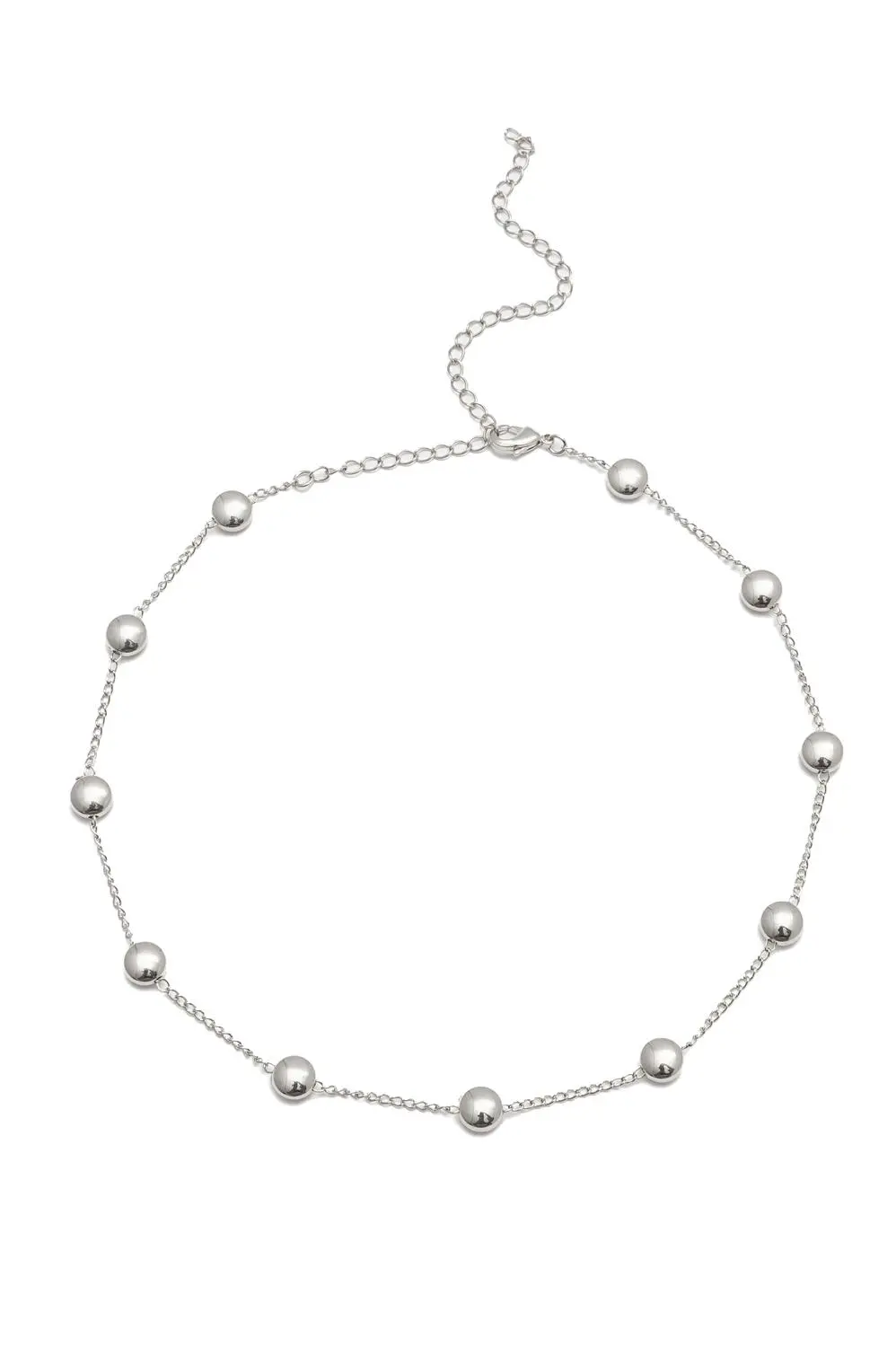 Choker Tacha com Banho em Ródio Branco