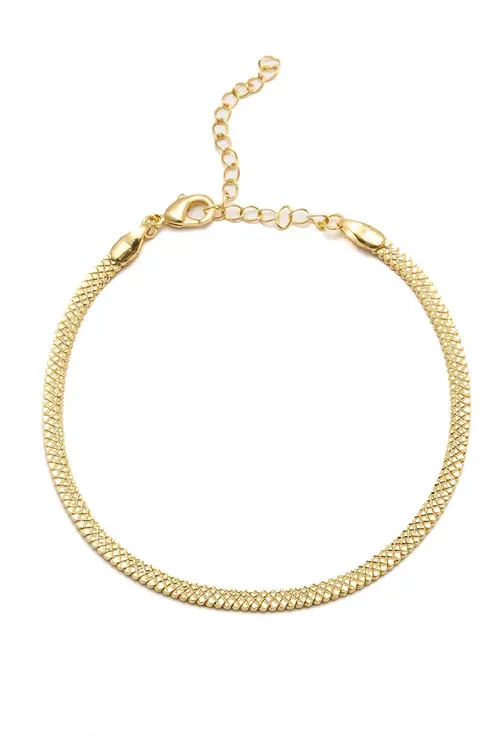 Pulseira Fita Desenhada com Banho em Ouro 18k