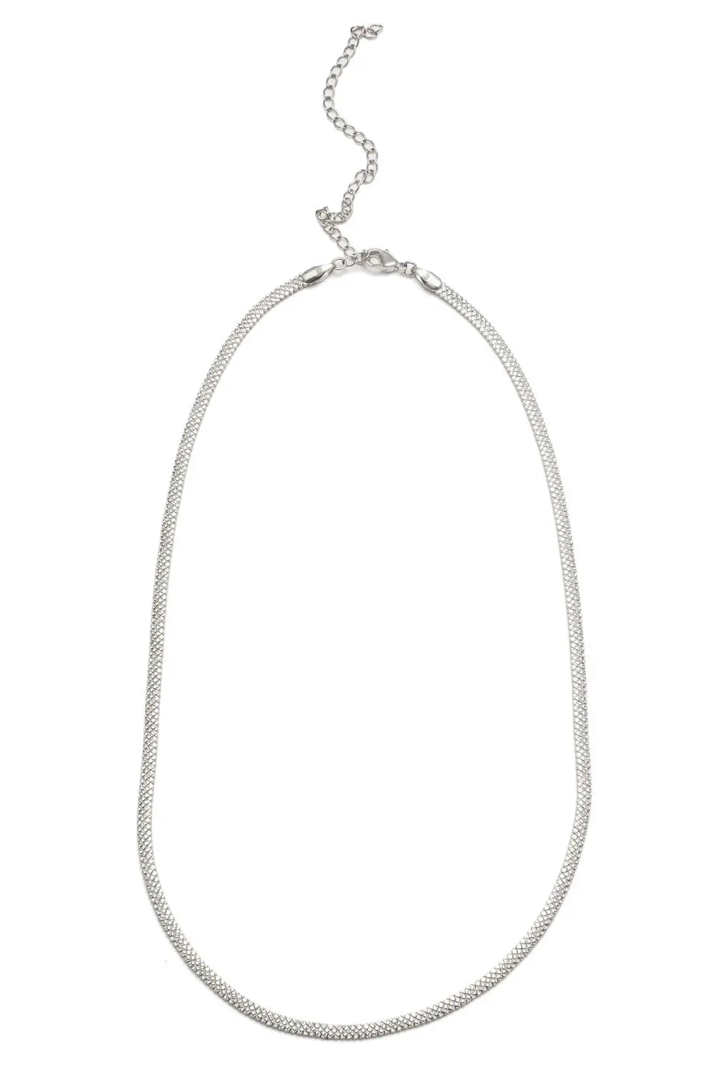 Choker Fita Desenhada com Banho em Ródio Branco