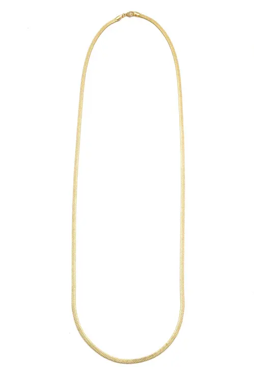 Colar Longo Fita Desenhada com Banho em Ouro 18k