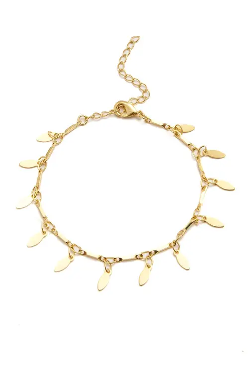 Pulseira Medalha Oval Soltas com Banho em Ouro 18k